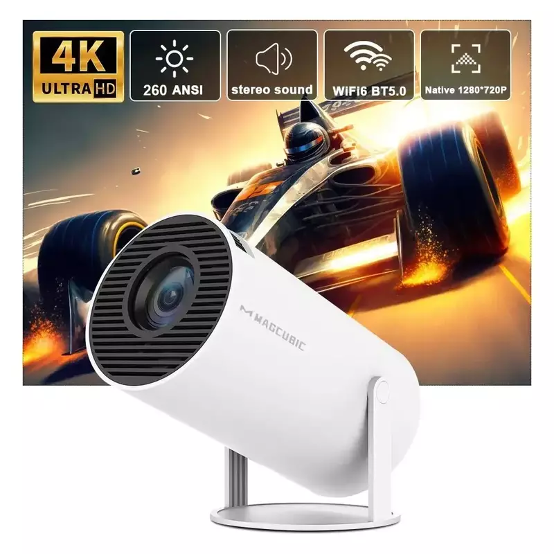 Proyector de cine en casa HY300 PRO 4K, 1080P, Android 11, Dual, Wifi6 260ANSI, Allwinner H713, BT5.0, 1280x720P, para exteriores