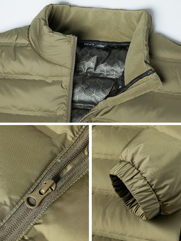 90% piumino d'anatra bianco imbottito giacca invernale da uomo colletto alla coreana fodera riscaldante in grafene leggero giacca a vento termica 8XL