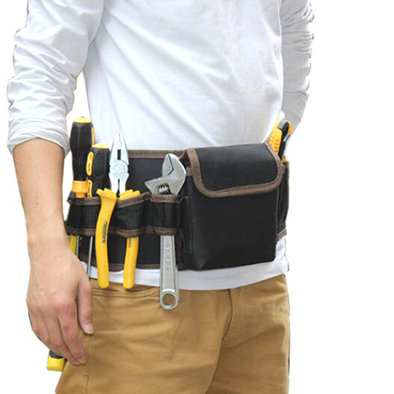 Bolsa para ferramentas eletricista, armazenamento multifuncional, bolsa para cintura masculina, adulto