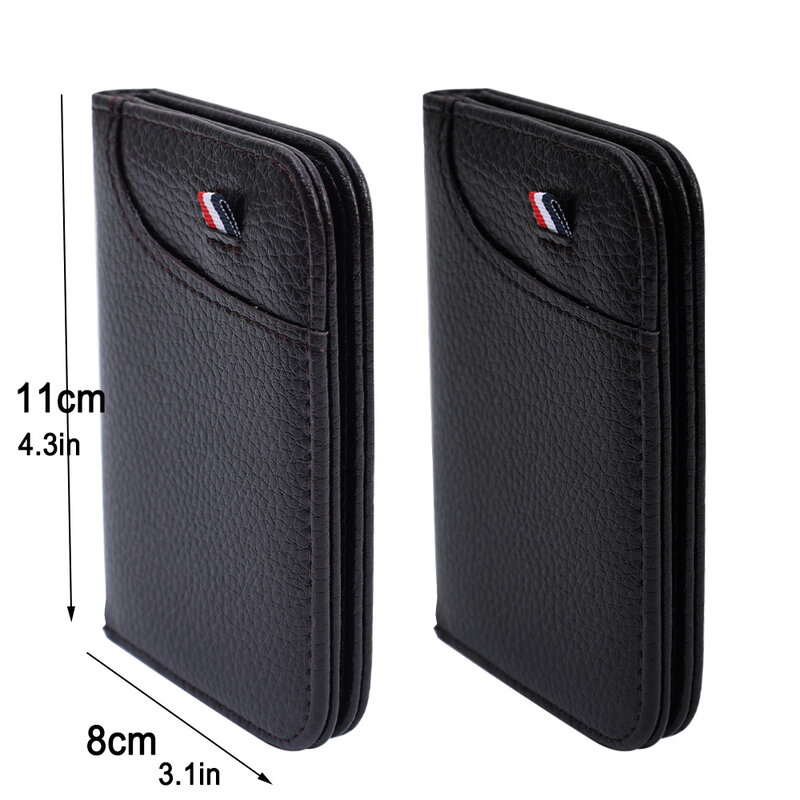Przenośne Super cienki miękki portfel etui na karty ze skóry PU Mini portfel na karty kredytowej portfel męski cienkie małe krótkie portfele