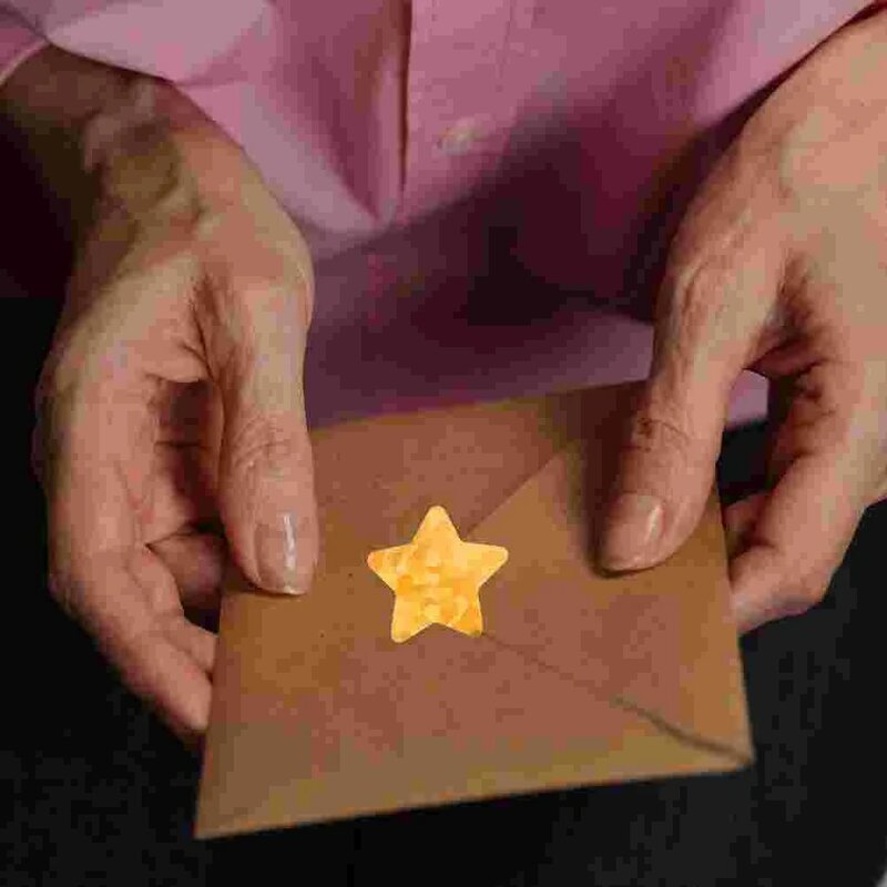 2 Rolls Laser Star Self-adhesive Sticker Envelope Gift Boxes Sealing Round Labelsative Label Paper Gift Wedding