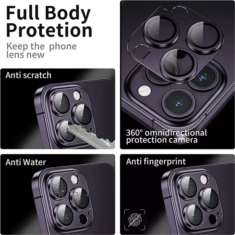 Vidrio Protector de lente de cámara de Metal para iPhone 11, película protectora de lente trasera HD para iPhone 11