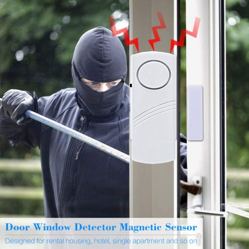 Alarma de seguridad para puerta y ventana, alarma de retardo de tiempo inalámbrica, activación magnética, timbre abierto para seguridad del hogar