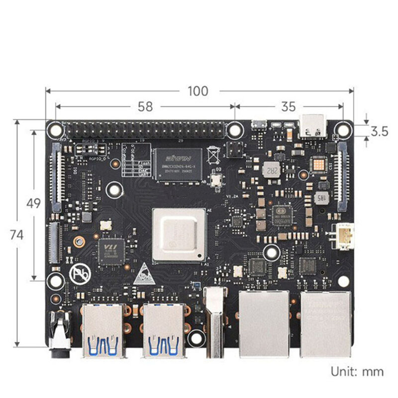 VisionFive 2 RISC-V Development Board AI Single Board dengan modul Wifi untuk StarFive Liunx JH7110 Open Source Board
