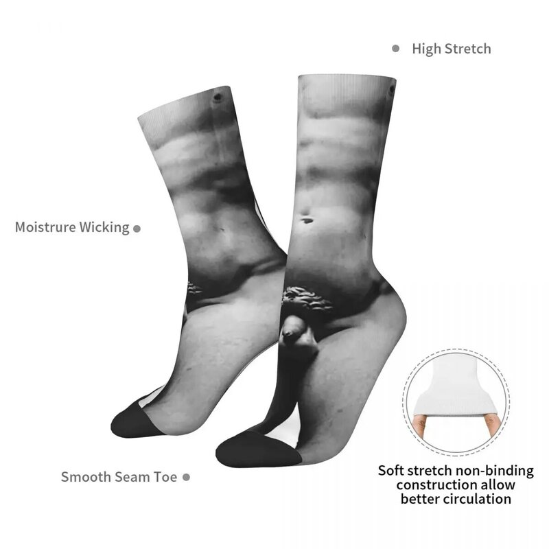 David Sculpture Socks Harajuku Sweat Absorbing Stockings All Season Long Socks Accessories for Man's Woman's Gifts