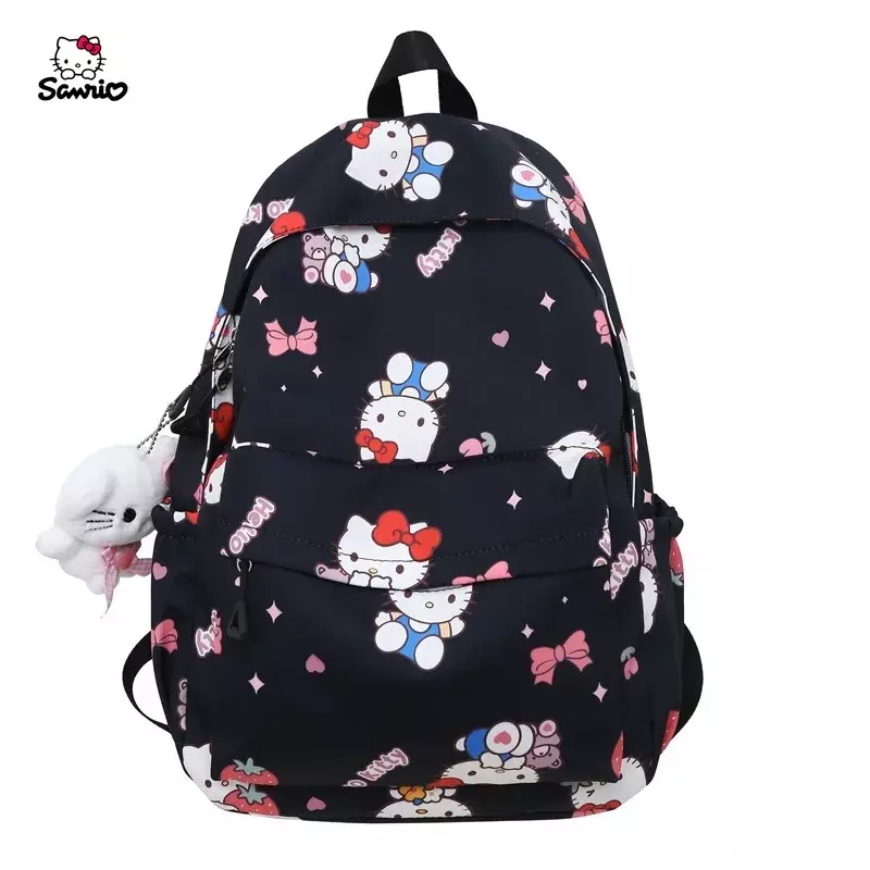 Hello Kitty graffiti student brush wave Hello Kitty backpack waterproof backpack Sanrio versatile school bag girl school bag