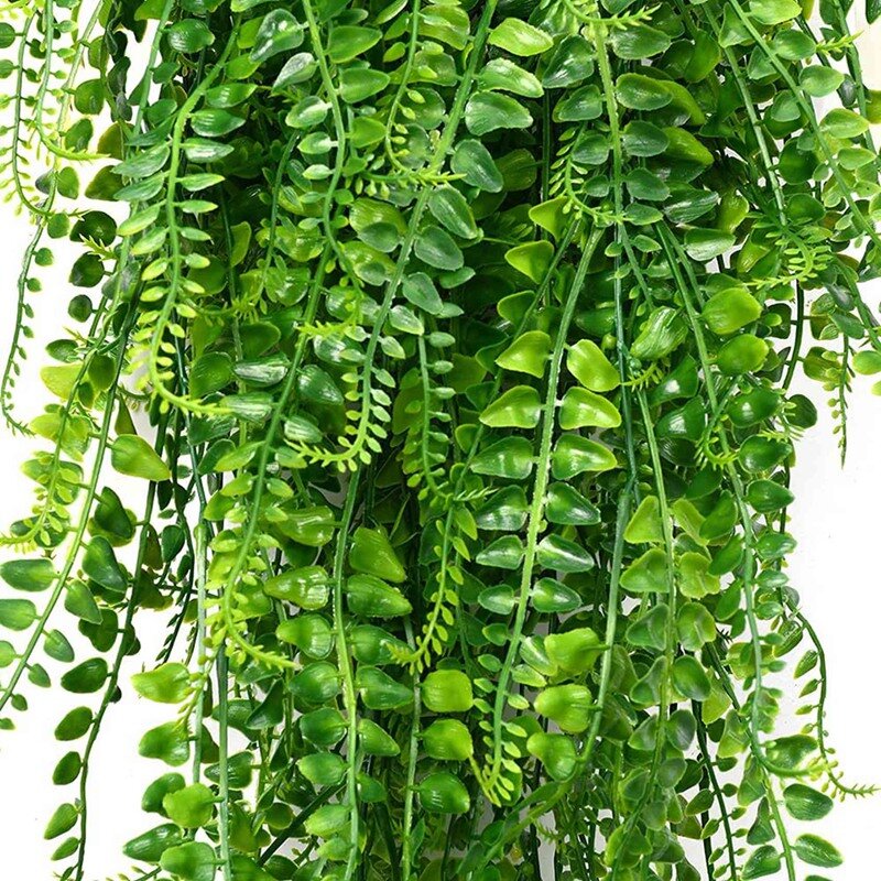 8 Pcs Artificial Hanging Ferns Plants Vine Fake Ivy Boston Fern Hanging Plant Outdoor UV Resistant Plastic Plants