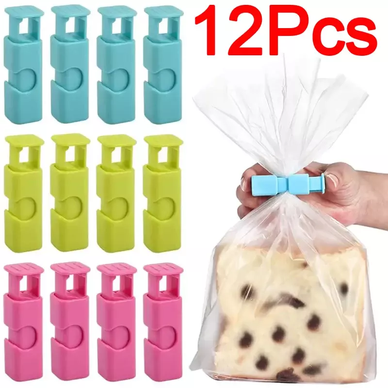12/1Pcs Food Sealing Clips Reusable Plastic Pocket Sealing Clamp for Snack Organizers Home Kitchen Grain Vegetable Storage Clamp