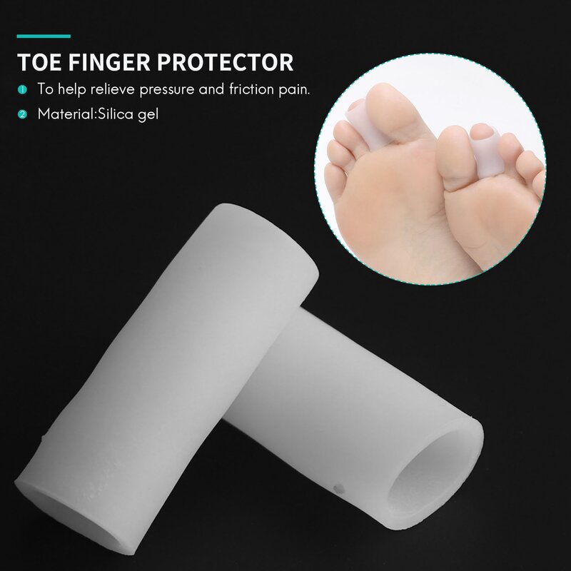 Silicone gel dedo protetor, mangas de proteção para alívio da dor fricção, ferramenta do cuidado do pé, 10 pcs