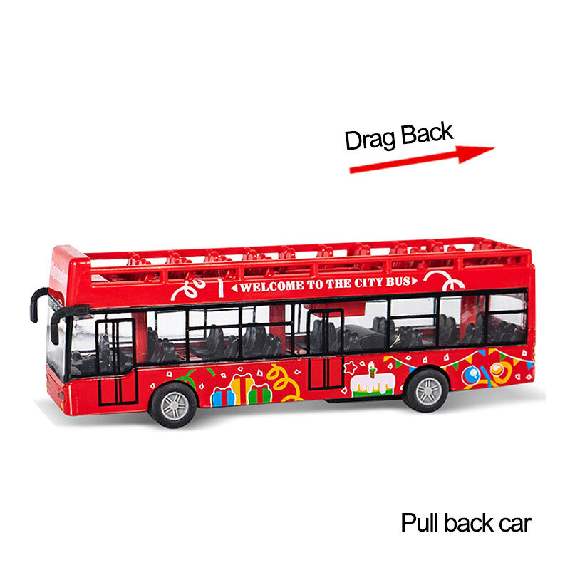 1/50 Double Decker Bus City Tour ABS Mobil Model Simulasi Indah Menarik Bus Mainan Hadiah untuk Anak-anak