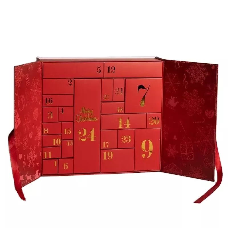 Customized productLipack Advent Calendar Makeup Jewelry Packaging Box Double-Door Gift Paper Box
