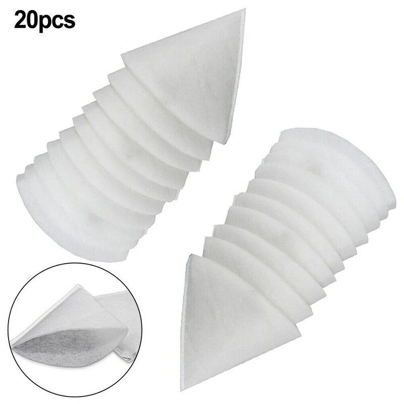 G4 Filtros Cone Filter Set for Round Exhaust Air Valves, Progressive Depth Structure, White, Long, DN125, 180mm, 20 Pcs