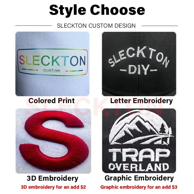 SLECKTON-Custom Logo Retro Baseball Cap para homens e mulheres, Design DIY, chapéu bordado carta, personalizar gráfico impressão, atacado