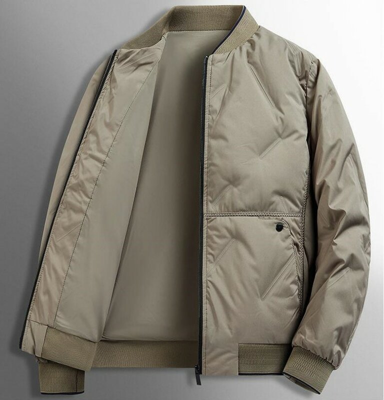 남성용 통기성 따뜻한 덕 다운 재킷, 겨울 야외 방풍 코트, 패션