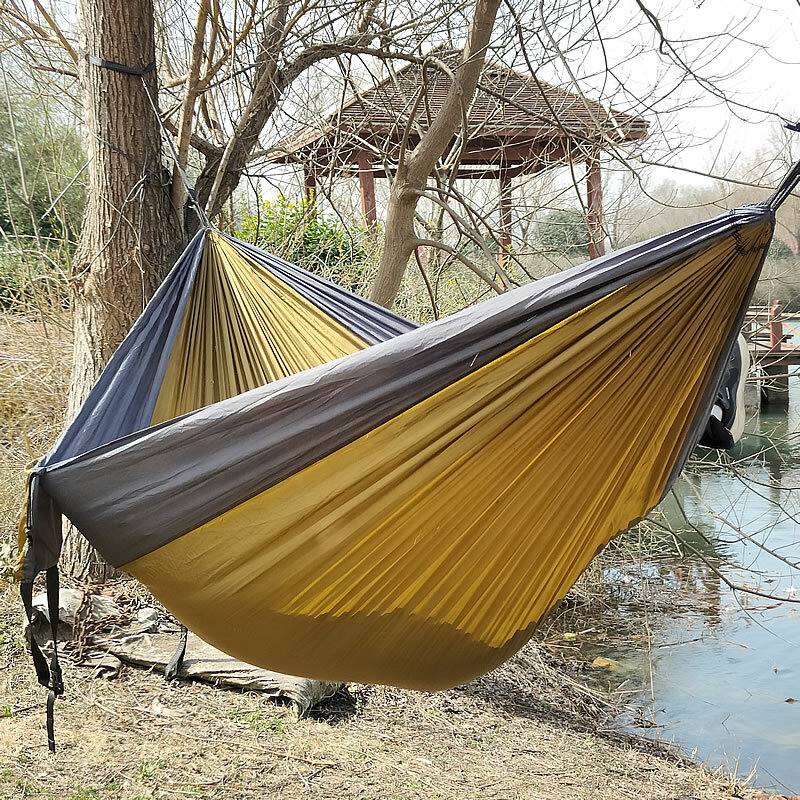 Duplo Pessoa Outdoor Camping Hammock, leve, Parachute, Nylon, Viagem, Caminhadas Swing, pendurado cama de dormir, Jardim, 300x200cm