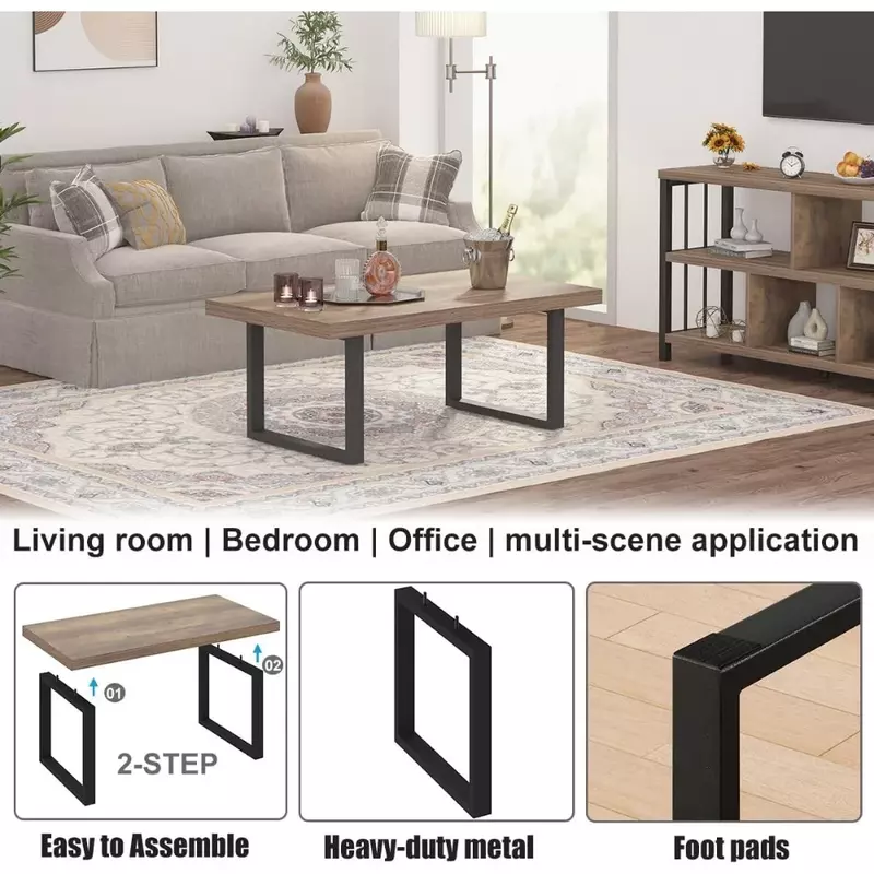 Moderner einfacher Holz-und Metall-Mittel tisch runder Couch tisch für Wohnzimmer möbel 39 Zoll dunkelgraue Eiche Couch tische Mesas