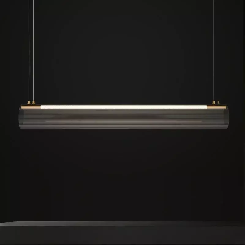 Lampu gantung Led tabung panjang akrilik Nordik untuk ruang makan meja makanan dapur Bar Chandelierhome dekorasi luminer seni