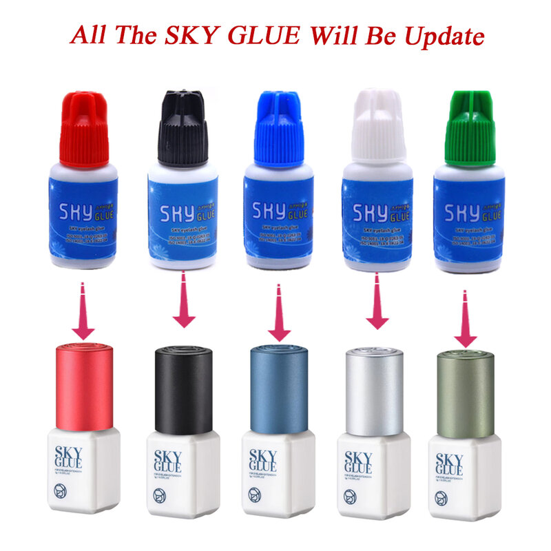 Groothandel Originele Korea Wimper Extensions Sky Lijm Red Cap 1-2S Droge Tijd 6-7 Weken Snelste wimper Lijm 5Ml Makeup Tools