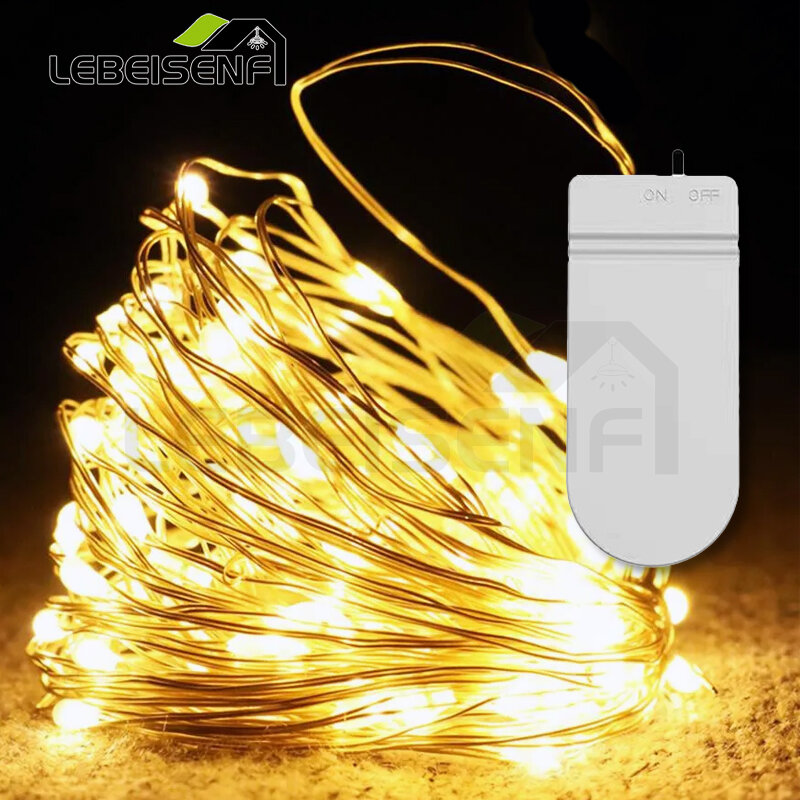 Guirxiété lumineuse LED dégradée en fil de cuivre étanche, guirxiété lumineuse à piles, fête de mariage bricolage, décoration de Noël, 1-5m