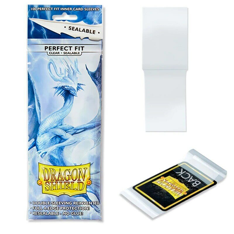 Dragon Shield 100 pz/lotto Clear o Smoke Perfect Fit Card Sleeves MGT Cards Protector per MGT/Pkm/Board Game Cards Slevee