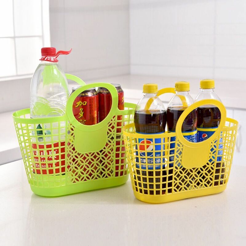 Plastic Portable Hollow Hanging Hand-Held Kitchen Bathroom Accessories Basket Storage Basket Toy Organizer