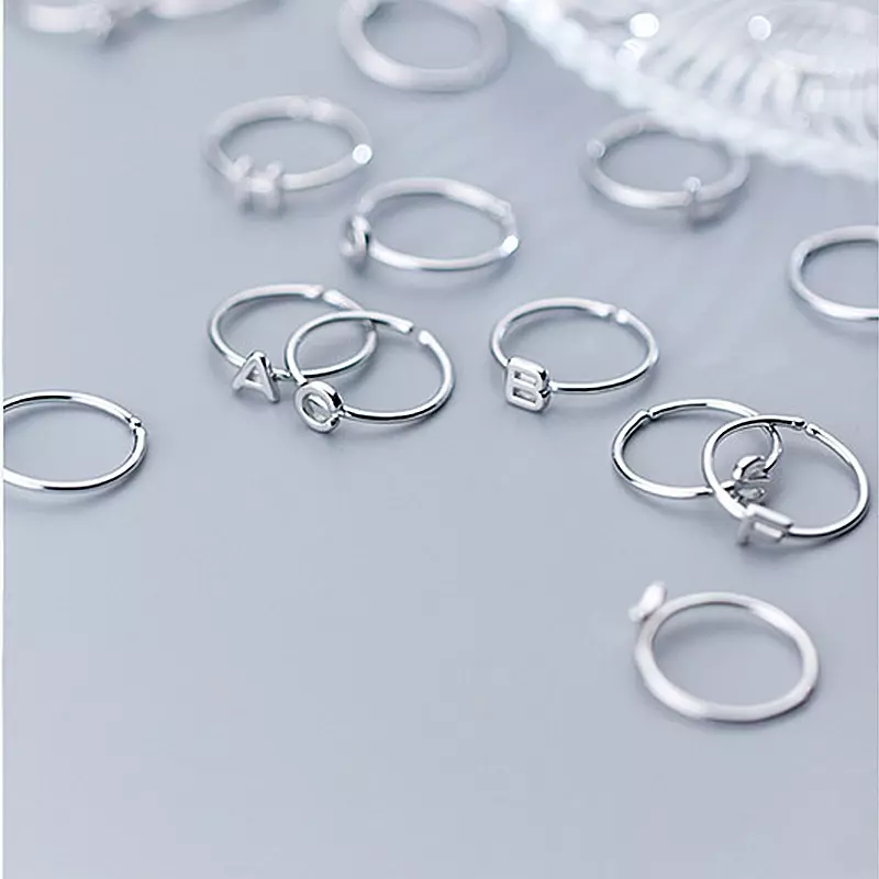 Softpig Real Sterling Silber 26 Buchstaben verstellbarer kunden spezifischer Ring für Frauen trend ige edle Schmuck Charms Accessoires