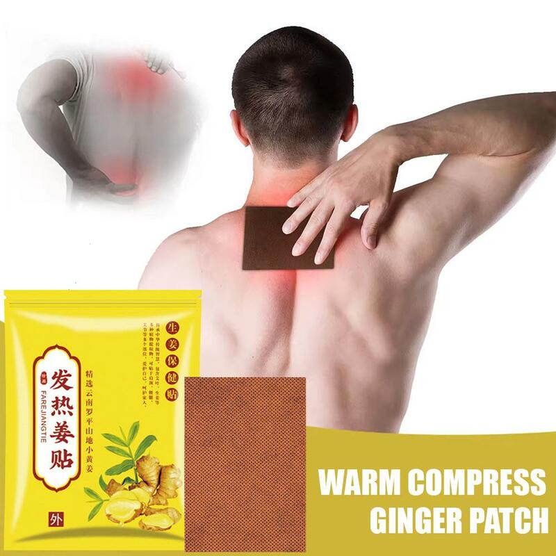 100pcs Ginger Patch Self-Heating Natural Plant Extracts Heat Compresses To Relieve Discomfort Improve Fatigue Lower Back
