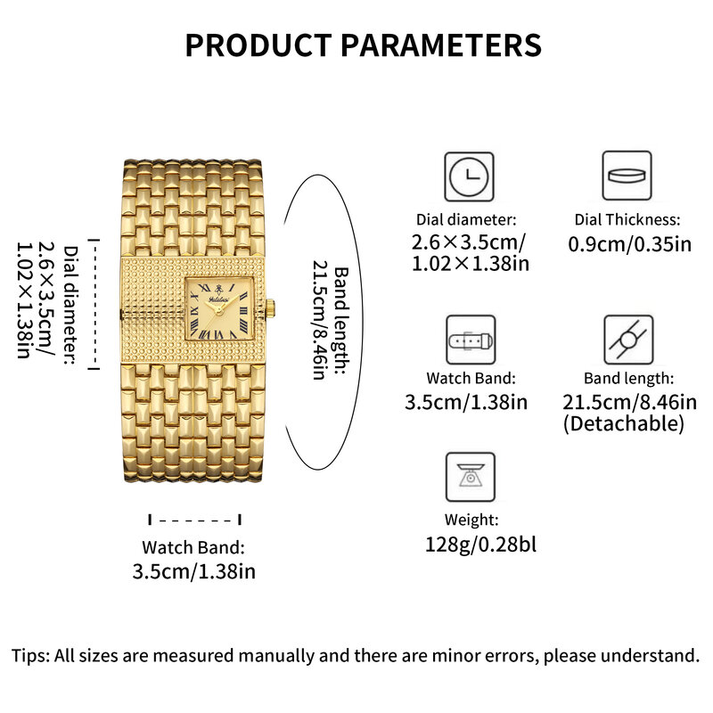 Yalusi jam tangan kuarsa wanita, arloji ukiran warna emas elegan gaya cantik dengan penghilang kotak jam tangan 2024 panas baru