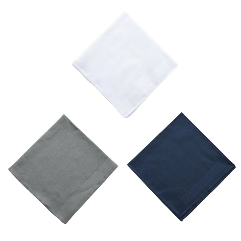 Pañuelo liso 40x40cm para hombre, paño bolsillo uso informal, pañuelo cuadrado y transpirable, toalla para 3 uds.