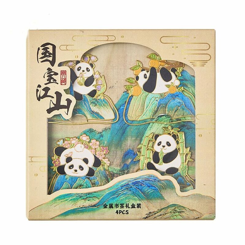 Estilo chinês panda marcador, pingente criativo borla, papelaria escola de metal, alta qualidade, presente para estudante