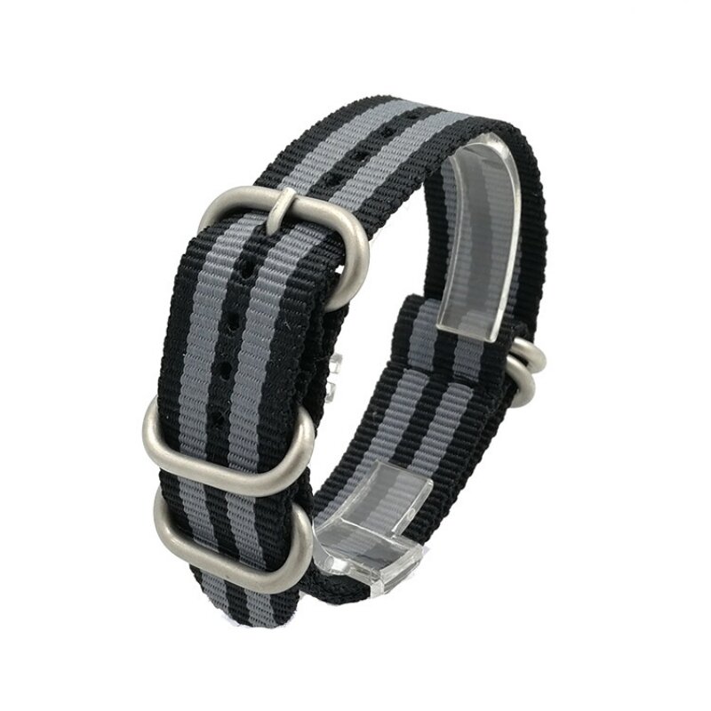 Nylon Horlogeband 18Mm 20Mm 22Mm 24Mm Waterdicht Voor Nato Zulu Band Premium Leger Sport Dropshipping Riem Zwart 5 Ringen Armband