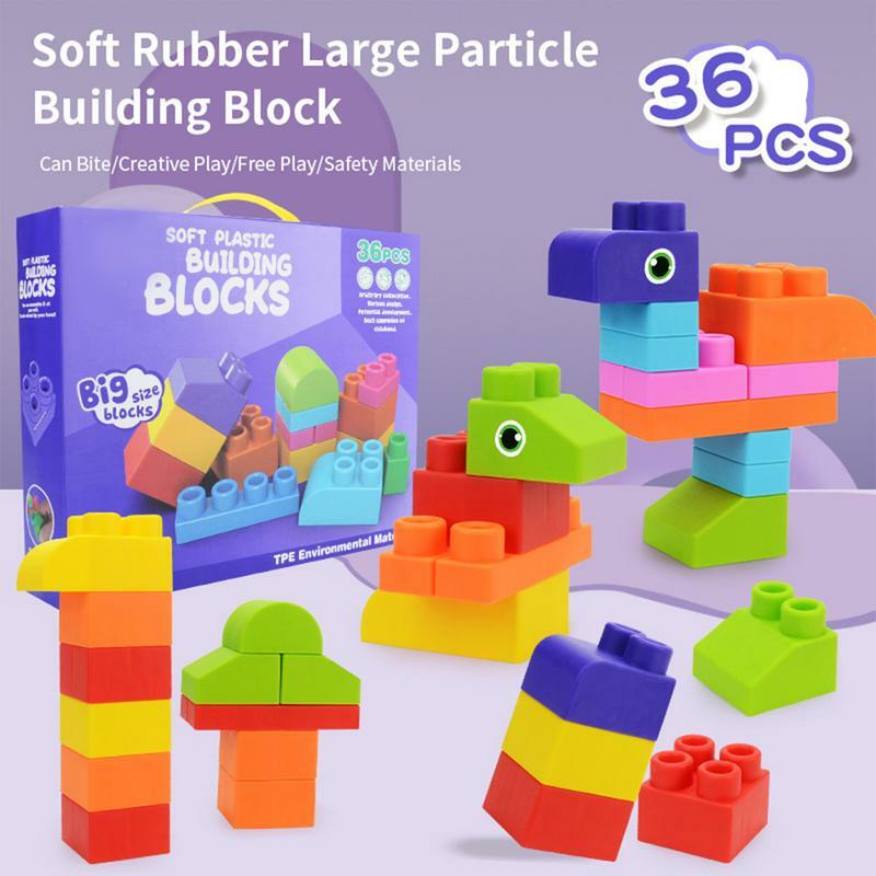 Große Bausteine Soft Stacking Baustein Spielzeug Set pädagogische große frühe Lern bau Spielzeug für Kinder Kinder
