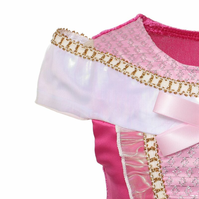 Gaun Putri Anak Perempuan Disney Kostum Cosplay Aurora Putri Tidur Gaun Merah Muda Pesta Ulang Tahun Karnaval Pakaian Baju Anak-anak