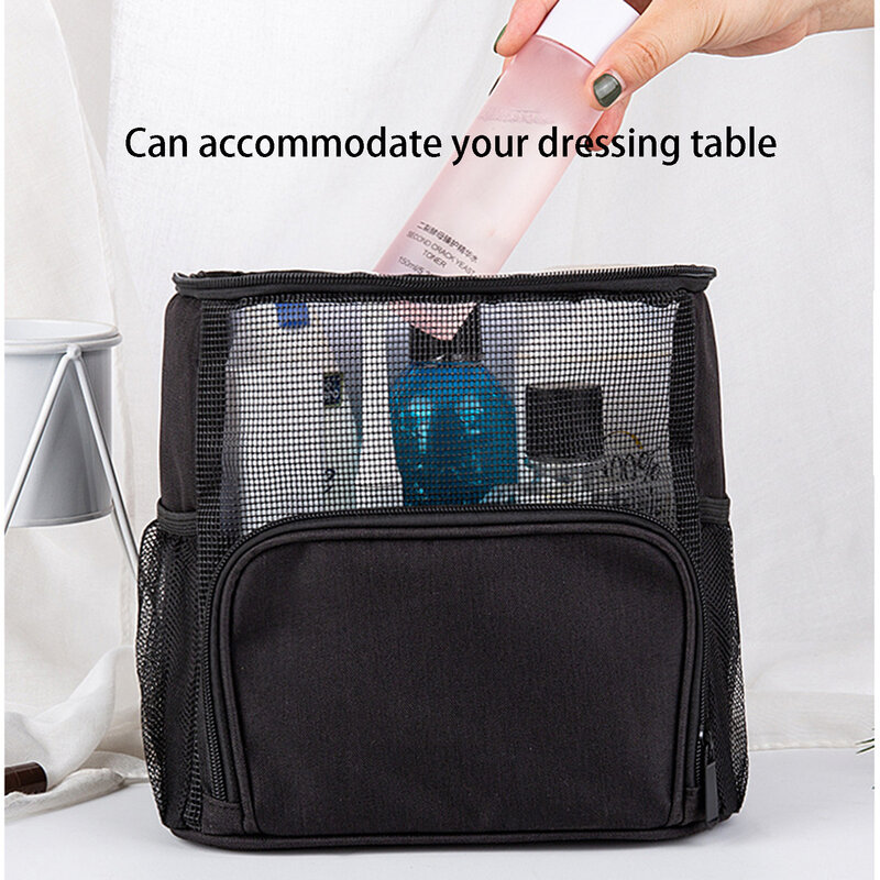 Handheld Reise Kosmetik Aufbewahrung tasche sichtbares Netz Fenster leicht zu finden Artikel Make-up-Tasche für die Reise organisieren & täglichen Gebrauch