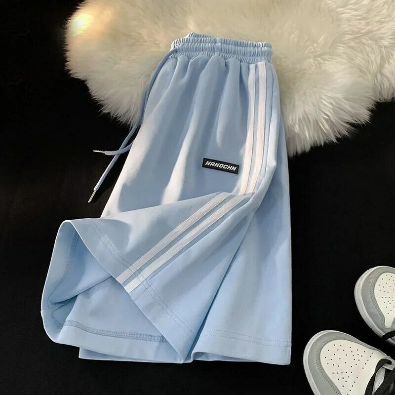 Wakamono Women Summer Pants Beige Pants Sports Shorts Women's Korean Style Loose and Thin Wide-footed Casual Shorts Dropshipping