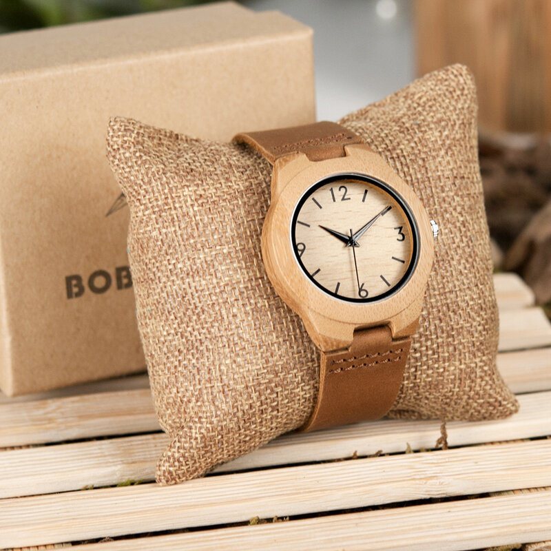 BOBO BIRD – montre-bracelet en bambou pour hommes et femmes, à Quartz, à la mode, pour Couple, cadeau d'anniversaire
