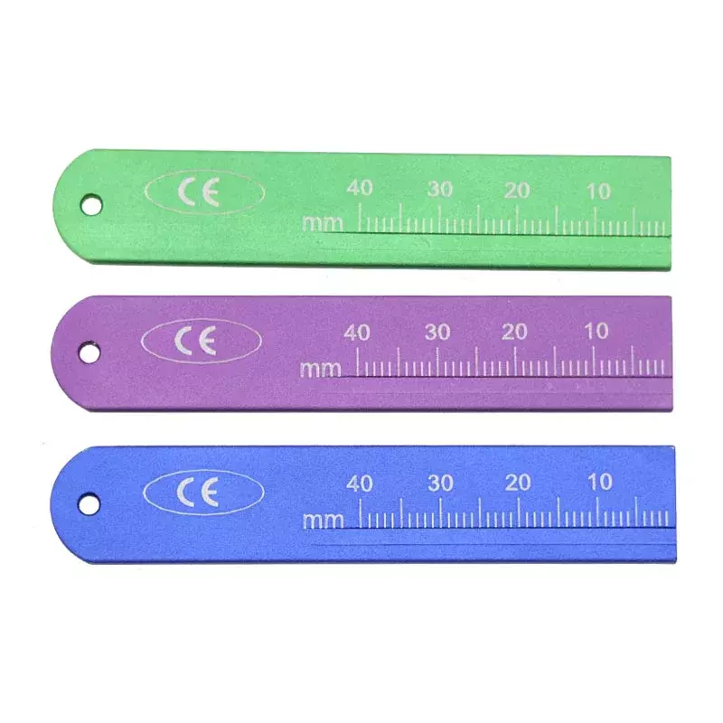 GREATLH Dental Endo Ruler Measure Aluminium Dental Endoscope Gauge Ruler Dental Materials Dentist Tools 5pcs/1pcs