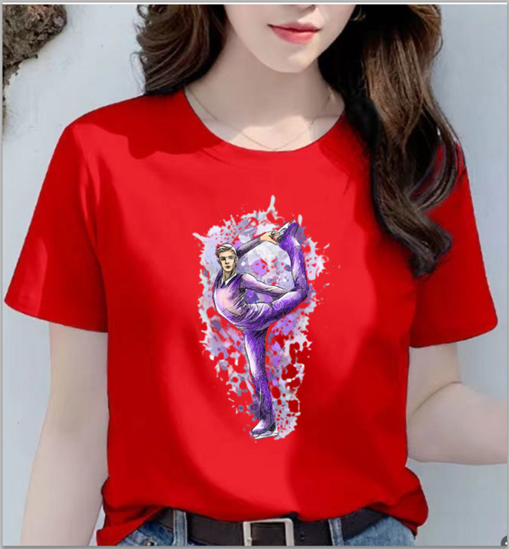 T-shirt à manches courtes imprimé Ice AqPrint pour femme, chemisier Harajuku, interconnexion, sport, fitness, yoga, chaud
