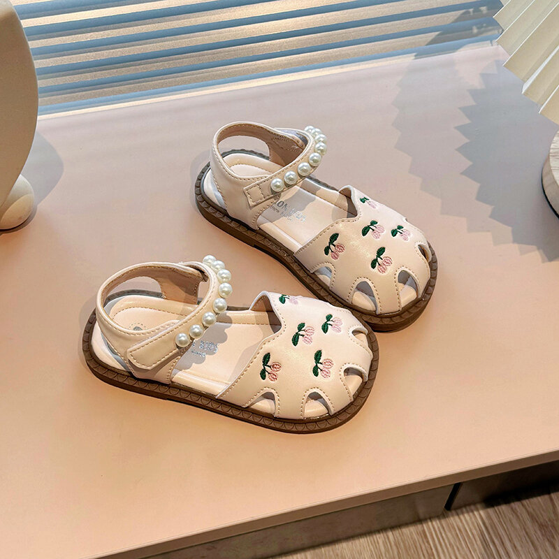 Zapatos de princesa pequeña para niña, sandalias de suela blanda Baotou para niño y mujer, DDY8802, 2024