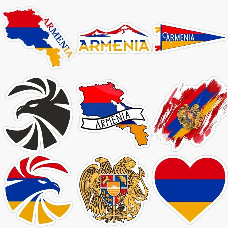 Stiker PVC lencana Tentara Artsakh lambang nasional bendera Armenia untuk jendela helm sepeda motor mobil Bumper dinding truk