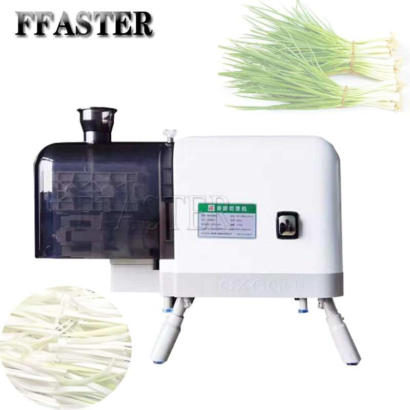 Mesin pemotong bawang hijau komersial, mesin pemotong bawang hijau 220V 400W, mesin pemotong sayuran makanan