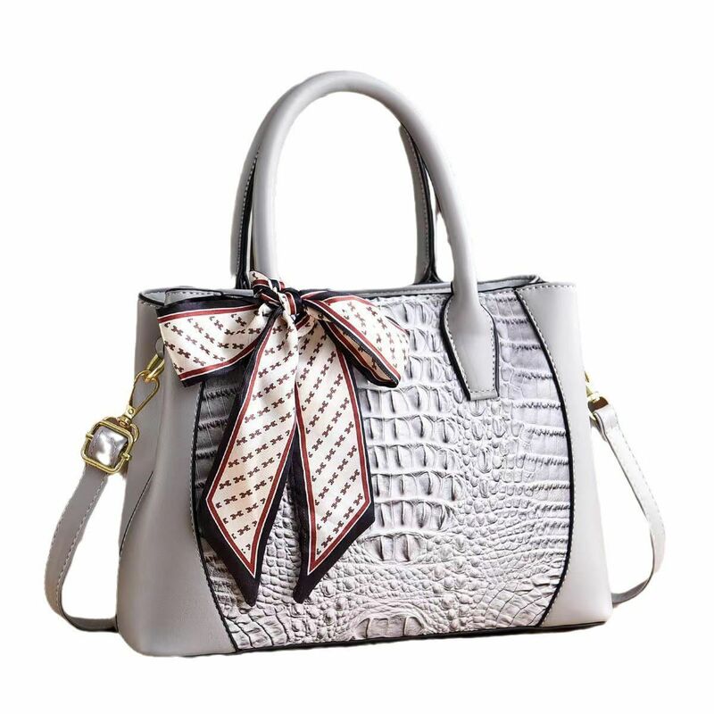Женская сумка с крокодиловым узором, модная трендовая вместительная сумка-мессенджер через плечо, новинка 2024