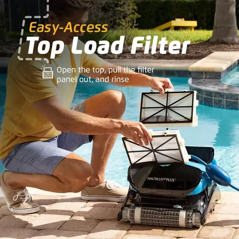 Top Load Filters for Easy Maintenance—Ideal for Above，Nautilus CC Plus,Robotic Pool Vacuum Cleaner, Wall Climbing Capabilit