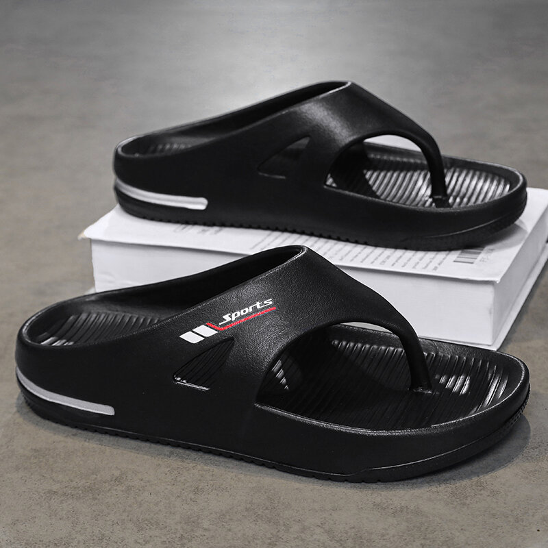 Czarne pantofle męskie letnie buty w stylu Korea halowe Sneaker kapcie Casual Sports plażowe miękkie męskie klapki z klapką darmowa wysyłka