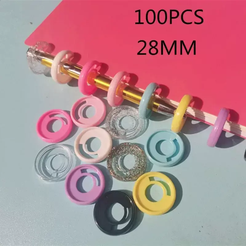 100PCS28MM Nieuwe Pen Implanteerbare Plastic Binding Ring, Binding Gesp, Paddestoel Gat Notebook Binding Accessoires, Opslag Cd,
