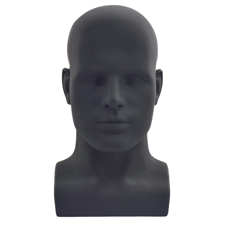 Męskie głowa manekina profesjonalne głowa manekina do wyświetlania peruki kapelusze stojak wystawowy na słuchawki (czarny matowy)