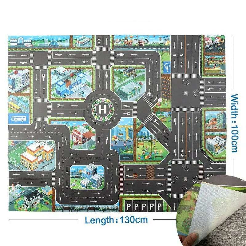 Simulação Road Parking Lot para Ensino Infantil, Sinais de Trânsito, Brinquedo de Obstáculos, Modelo Cognitivo, Ensino Infantil