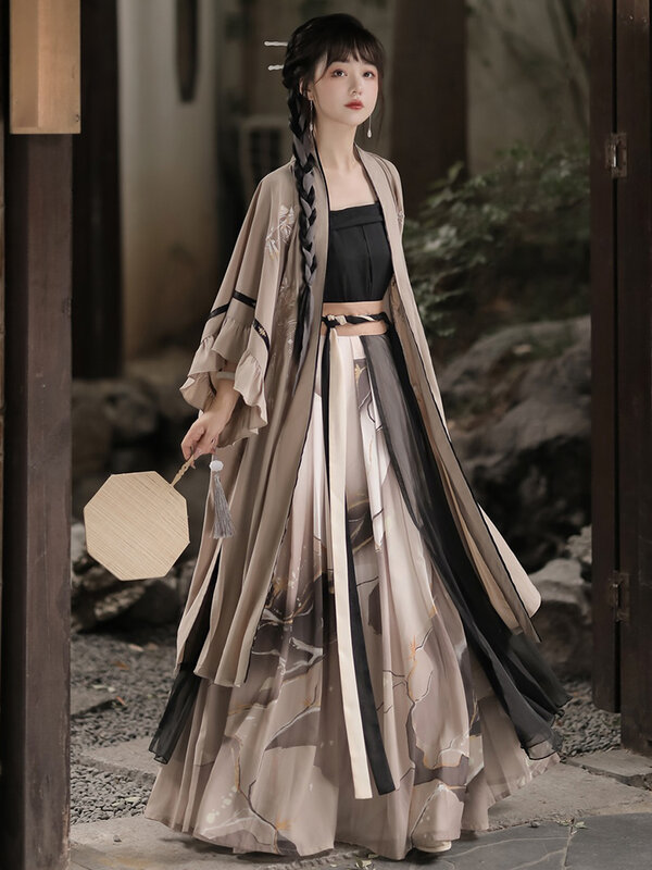 Original Song Dynasty Hanfu Women's Improved Guzi Daily Ancient Style Waist length Ru Skirt Complete Set of Ancient Costume
