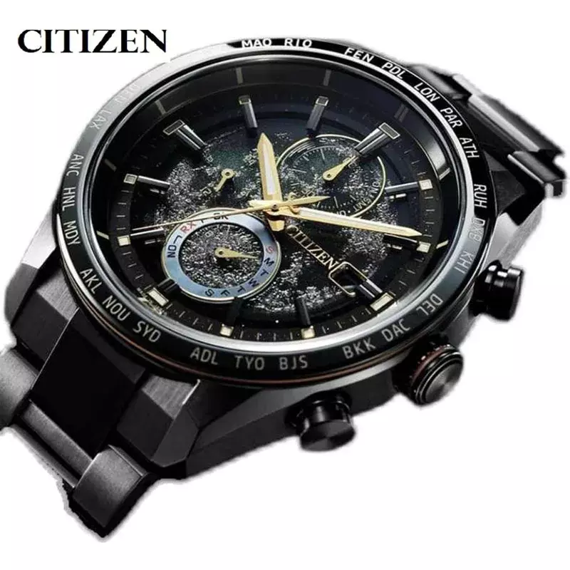 Citizen Reloj Hombre Watch Man Moon Back Luxury Stainless Steel Quartz Shockproof Calendar Automatic Time Business Casual Clock