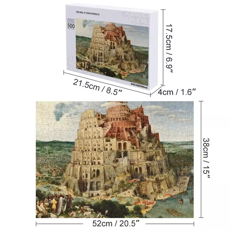 Pieter Bruegel The Elder-Puzzle Babylone, boîtes en bois, moteurs à échelle, puzzle personnalisé